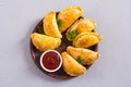 Latin American baked beef empanadas with sauce