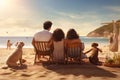 Latin American family enjoying a day at the Royalty Free Stock Photo