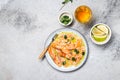 Latin American Italian dish Crudo de Salmon Raw Salmon fish platter marinated in lemon juice and spices. Top view Royalty Free Stock Photo