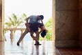 Latin american man and woman dancing