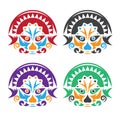 Latin american native colorful masks set vector design