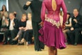 Latin ballroom woman dancer in a pink dress