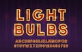 Latin Font With Numbers Bordered With Light Bulbs Royalty Free Stock Photo