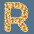 Latin fonts with gold bitcoins