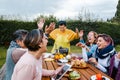 Latin grandmother and granddaughter, daughter cooking mexican food at home, three generations of women in Mexico Royalty Free Stock Photo