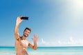 Latin guy taking selfie Royalty Free Stock Photo