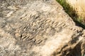 Latin inscription, allegedly made by Roman centurion Julius Maximus more than 2000 years ago, on a stone in Gobustan