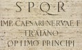 Latin inscription of Roman Emperor Trajan