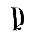 Latin letter D. Vector. Logo for the company. Icon for the site. Separate letter from the alphabet. Gothic neo-Russian ancient sty