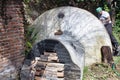 Latin man, Shaman, during shamanic, pre-Hispanic ritual, temazcal