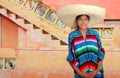 Latin mexican hispanic sombrero poncho woman Royalty Free Stock Photo