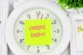 The Latin phrase Carpe Diem, a quote from Horace, means seize the moment. Royalty Free Stock Photo