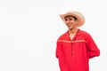 Latin teenager in the isolated white wall