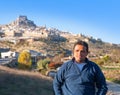 Latin tourist in spain at Morella in Valencian community