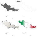 Latina blank detailed outline map set