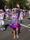 Latina in Purple and White Costume