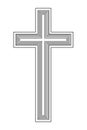 Latin cross, crux immissa with inward-facing repetitions Royalty Free Stock Photo