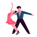 Latino ballroom dance flat color vector faceless characters Royalty Free Stock Photo