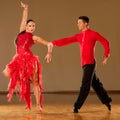 Latino dance couple in action - dancing wild samba Royalty Free Stock Photo