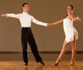 Latino dance couple in action - dancing wild samba Royalty Free Stock Photo