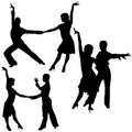 Latino Dance Silhouettes Royalty Free Stock Photo