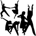 Latino Dance Silhouettes Royalty Free Stock Photo