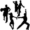 Latino Dance Silhouettes Royalty Free Stock Photo
