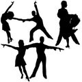 Latino Dance Silhouettes Royalty Free Stock Photo