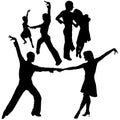 Latino Dance Silhouettes Royalty Free Stock Photo