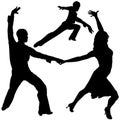 Latino Dance Silhouettes Royalty Free Stock Photo