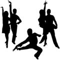 Latino Dance Silhouettes Royalty Free Stock Photo