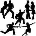 Latino Dance Silhouettes Royalty Free Stock Photo