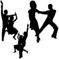 Latino Dance Silhouettes Royalty Free Stock Photo