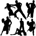 Latino Dance Silhouettes Royalty Free Stock Photo