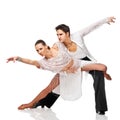 Latino dancers in action. Isolated Royalty Free Stock Photo