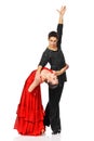 Latino dancers in action. Isolated Royalty Free Stock Photo