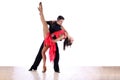 Latino dancers in ballroom Royalty Free Stock Photo