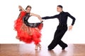 Latino dancers in ballroom Royalty Free Stock Photo
