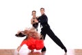 Latino dancers in ballroom Royalty Free Stock Photo