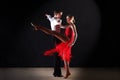 Latino dancers in ballroom isolated on black Royalty Free Stock Photo