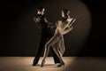 Latino dancers in ballroom isolated on black Royalty Free Stock Photo