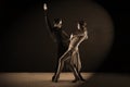 Latino dancers in ballroom isolated on black Royalty Free Stock Photo