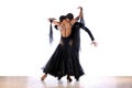 Latino dancers in ballroom Royalty Free Stock Photo