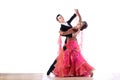 Latino dancers in ballroom Royalty Free Stock Photo