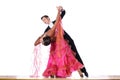 Latino dancers in ballroom Royalty Free Stock Photo