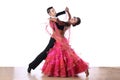 Latino dancers in ballroom Royalty Free Stock Photo