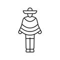 latino man line icon vector illustration