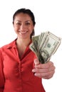 Latino Woman with Money