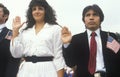 Latinos Taking Pledge of Allegiance, Los Angeles, California Royalty Free Stock Photo