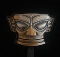 Latitude 30 Niue Sanxingdui Mask Antiqued Gilded Finishes Silver Coin Sculpture Civilization Chinese Shu Culture Sichuan China